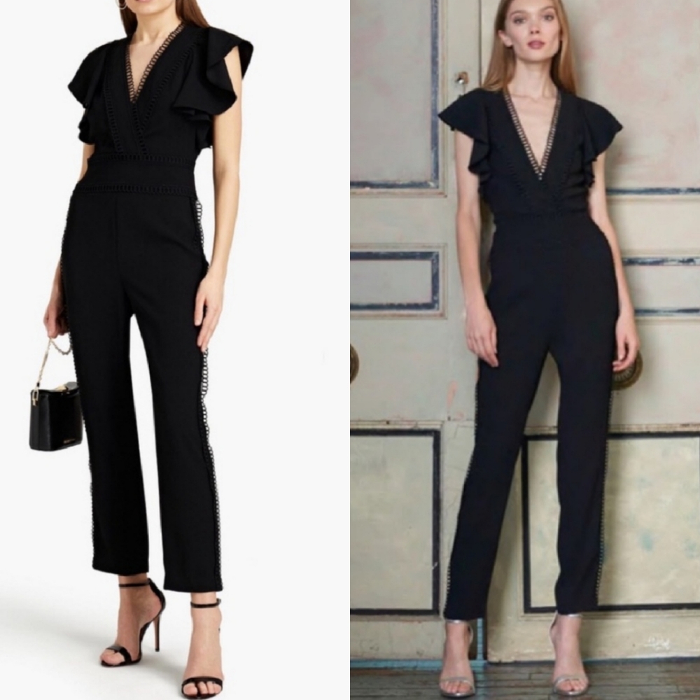NWT Monique Lhuillier Flutter Sleeve Jumpsuit